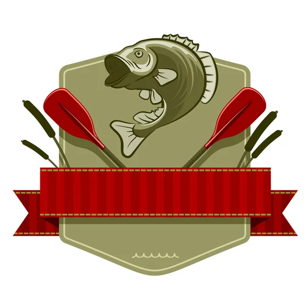 Emblème de pêche — Image vectorielle