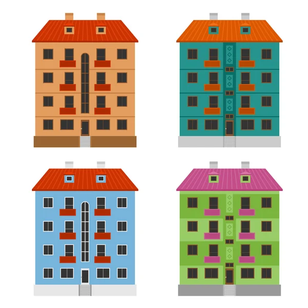 Casas de apartamentos — Vector de stock