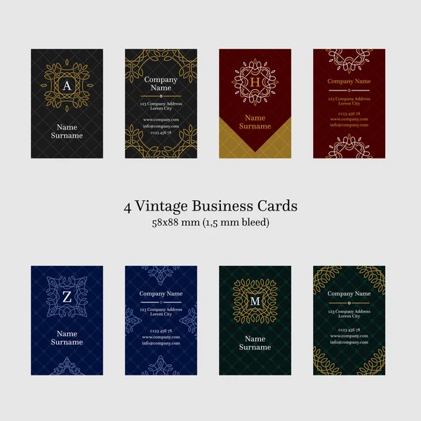 Cartões de visita vintage —  Vetores de Stock