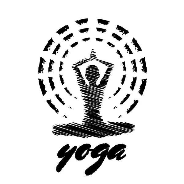 Эмблема йоги — стоковый вектор