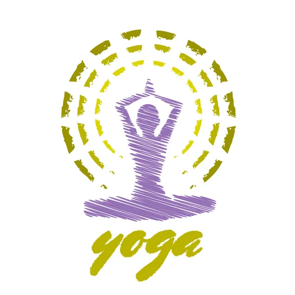 Emblema de yoga — Vector de stock