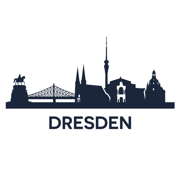 Dresden şehrinin ufuk çizgisi — Stok Vektör