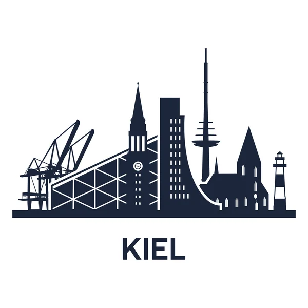 Kiel horizonte de la ciudad — Vector de stock