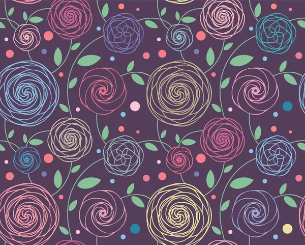 Patrón floral sin costuras — Vector de stock