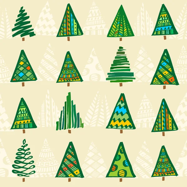 Arbres de Noël motif sans couture — Image vectorielle