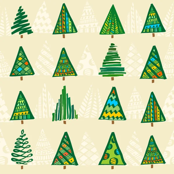 Christmas Trees Seamless Pattern — Stock Vector