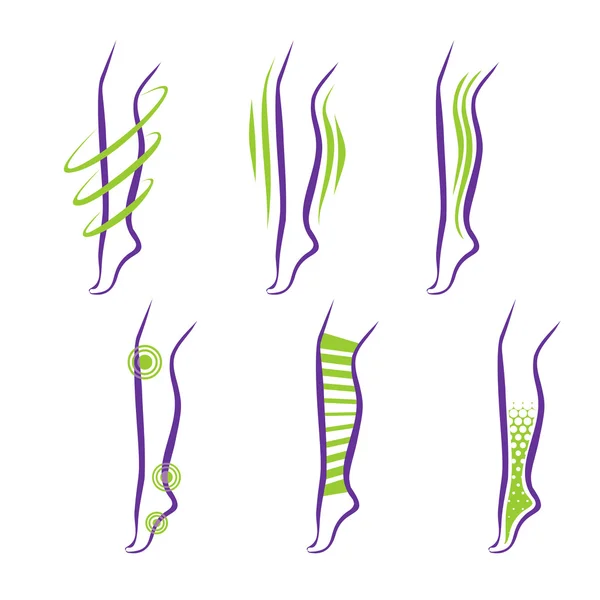 Piernas. Problemas y tratamiento . — Archivo Imágenes Vectoriales