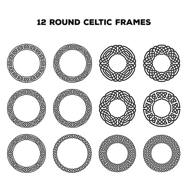 Round Celtic Frames — Stock Vector