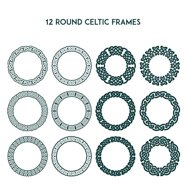 Cadres celtiques ronds — Image vectorielle