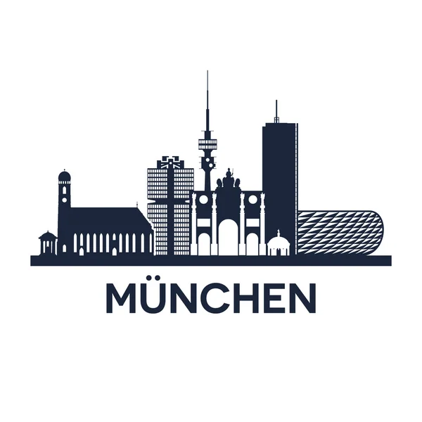 Munich Skyline Emblem — Stock Vector