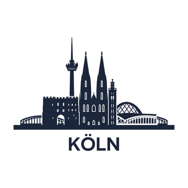 Cologne Skyline Emblem — Stock Vector