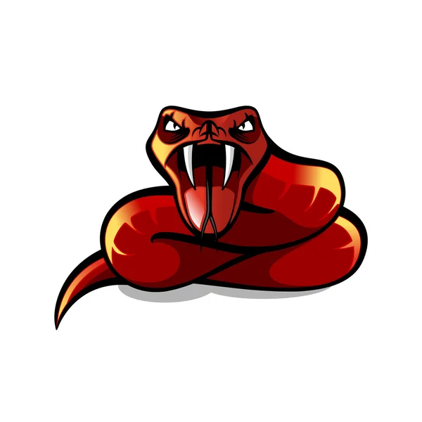 红色的攻击性毒蛇 — 图库矢量图片