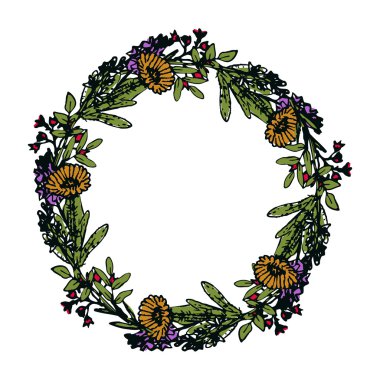 Dekoratif çiçek çelenk