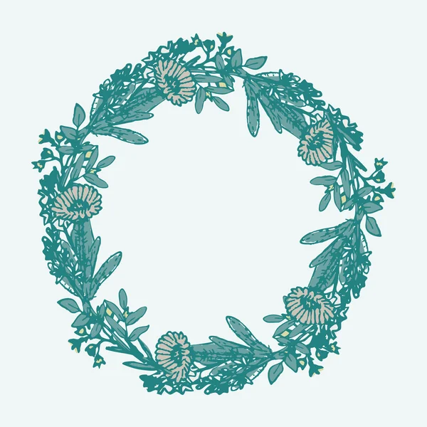 装飾花の花輪 — ストックベクタ