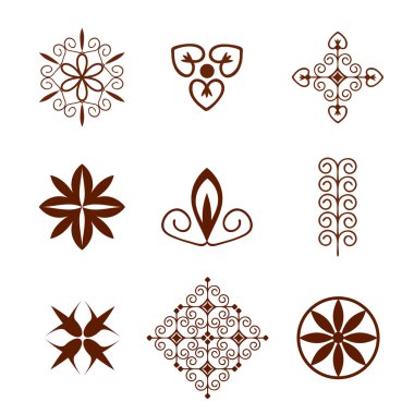 dekoratif öğeler kümesi