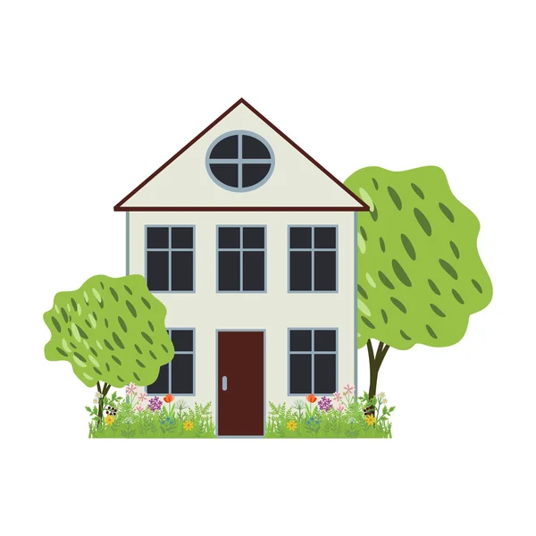 House and garden — Stock Vector