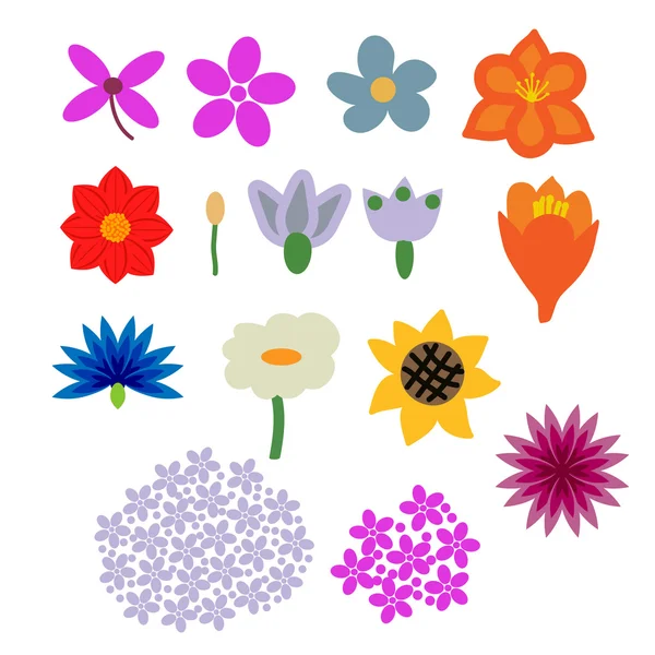 Sada dekorativních květin — Stockový vektor