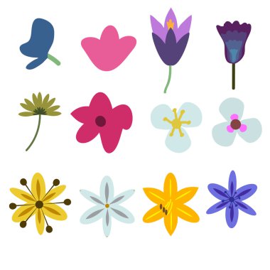 set vektör çiçek