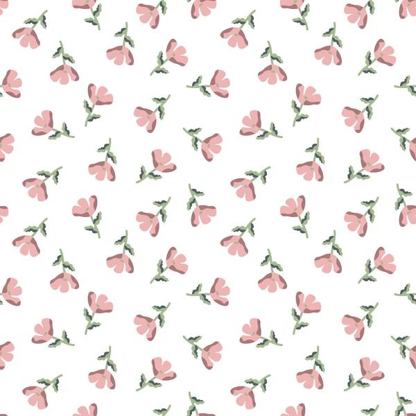 Naadloos Patroon Met Decoratieve Roze Bloemen — Stockvector