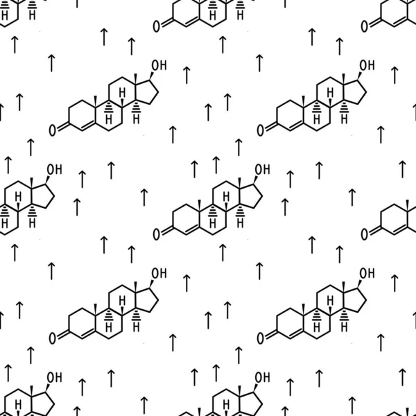 Patrón Testosterona Inconsútil Blanco Negro — Archivo Imágenes Vectoriales