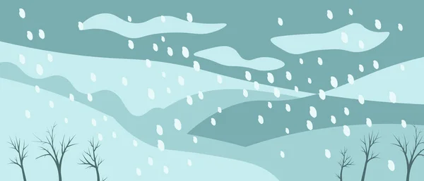 冬のベクトル風景シンプルなイラスト — ストックベクタ