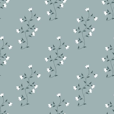 Beyaz çiçekler pürüzsüz vektör deseni