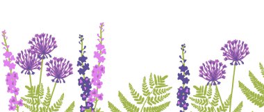 Çiçekli çayır dekoratif arkaplan