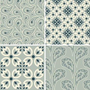 Mavi ve beyaz soyut desenler