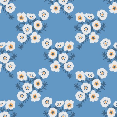 Kusursuz beyaz çiçek vektör deseni