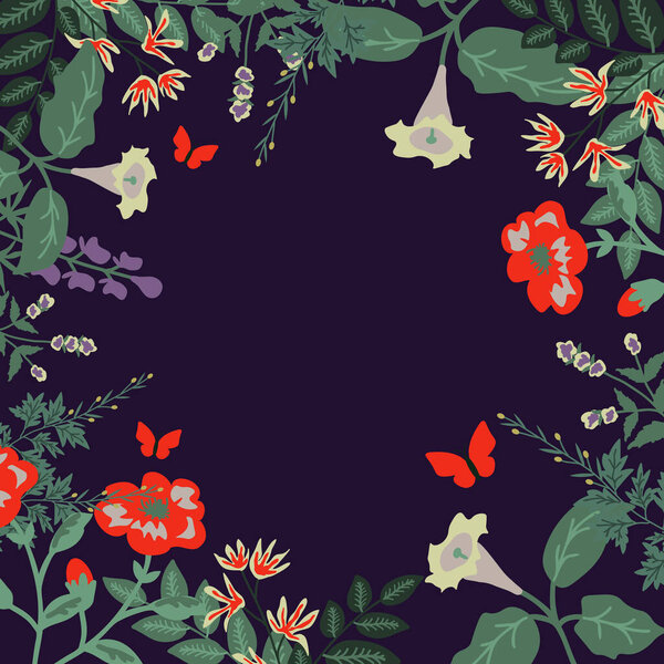 Магический садовый декоративный вектор фона