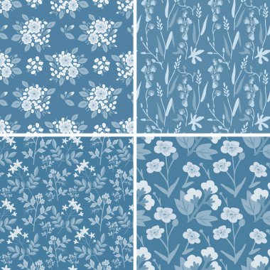 Kusursuz dekoratif vektör desenleri ayarlandı