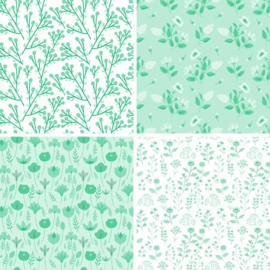 Kusursuz dekoratif vektör desenleri ayarlandı