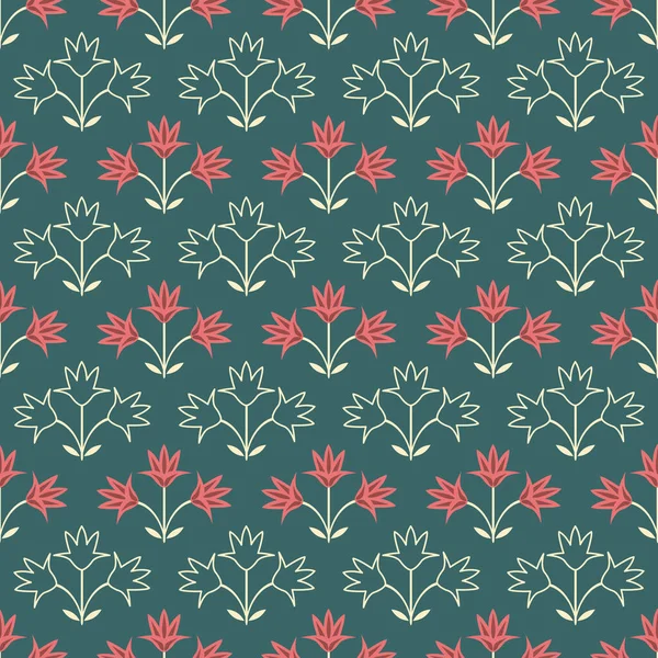 Patrón Floral Simple Decorativo Sin Costuras — Vector de stock