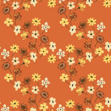 Dekoratif çiçeklerle kusursuz desen