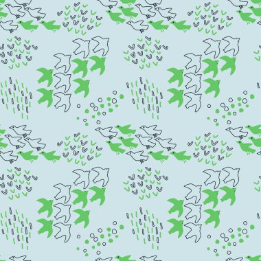 Kusursuz basit kuşlar ve vuruşlar deseni