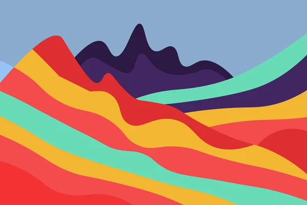 Arco Iris Montaña Simple Vector Fondo — Archivo Imágenes Vectoriales