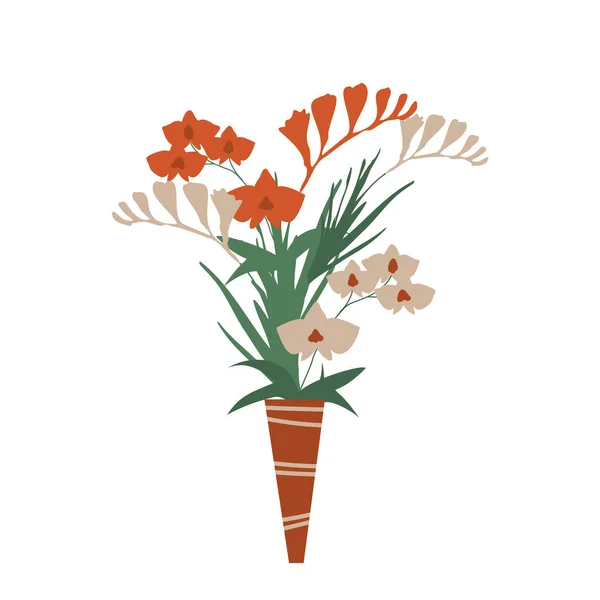 Ізольована Квіткова Фрезія Орхідея — стоковий вектор