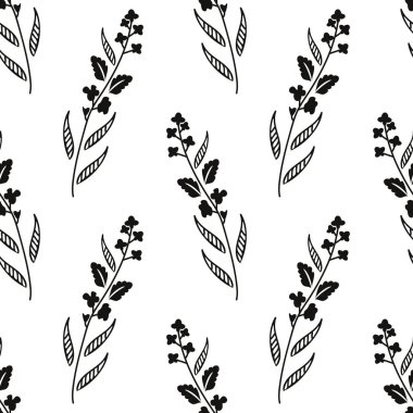 Dekoratif çiçekli kusursuz vektör deseni