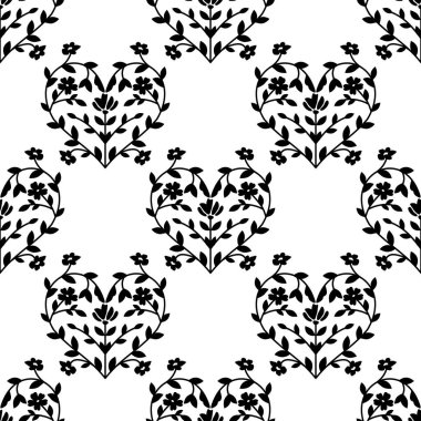 Kusursuz vektör dekoratif kalp deseni