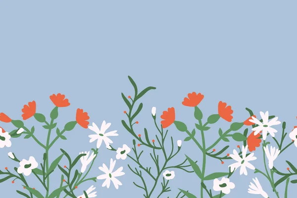 Nahtloser Hintergrund Mit Dekorativen Blumen — Stockvektor