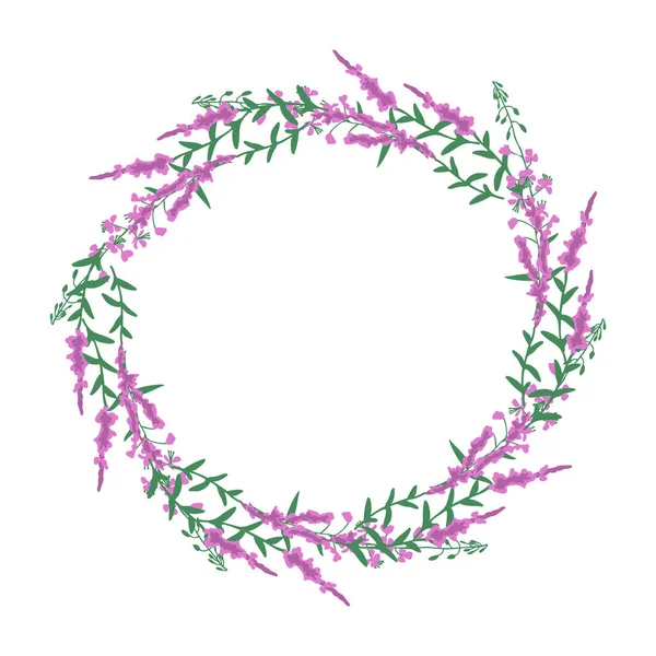 Pembe çiçekler çelenk vektör arkaplanı