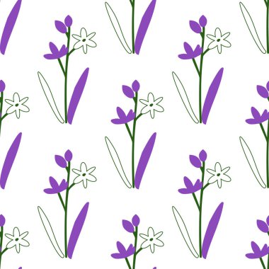 Vektör çiçekleriyle kusursuz desen