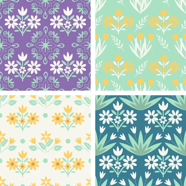 Seamless patterns — Stock Vector