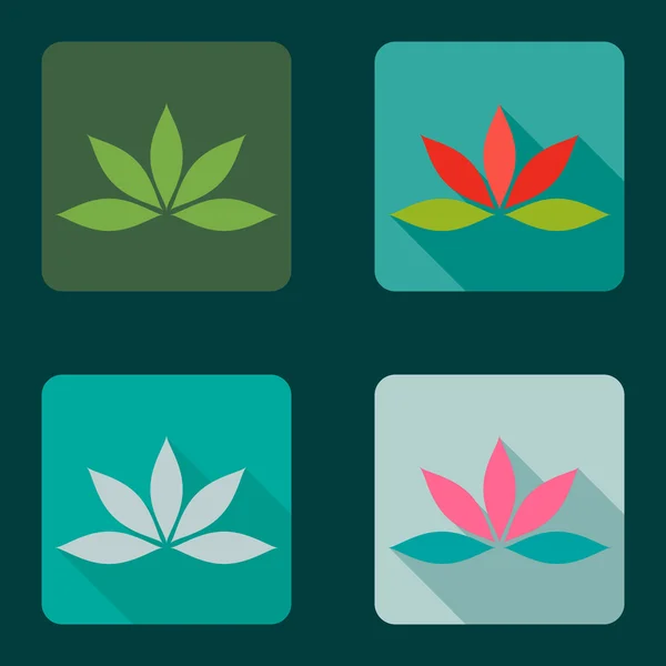 Iconos de loto — Vector de stock