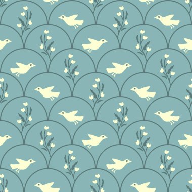 Kusursuz beyaz taşıyıcı çiçekler ve kuşlar