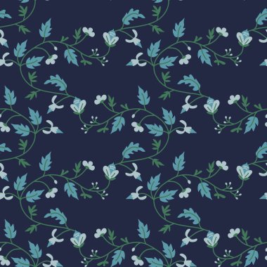 Mavi dekoratif çiçek desenli.