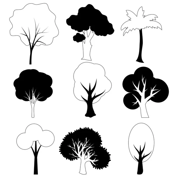 Bäume Vektorsammlung — Stockvektor