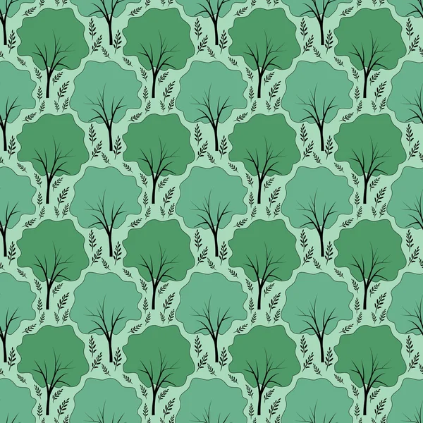 Sömlös träd mönster — Stock vektor