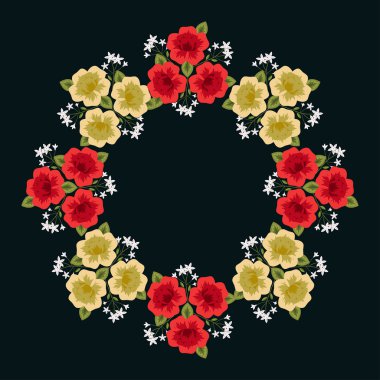 Dekoratif çiçek çerçevesi