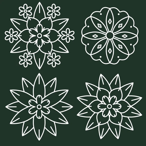 Kolam style-elementen — Stockvector